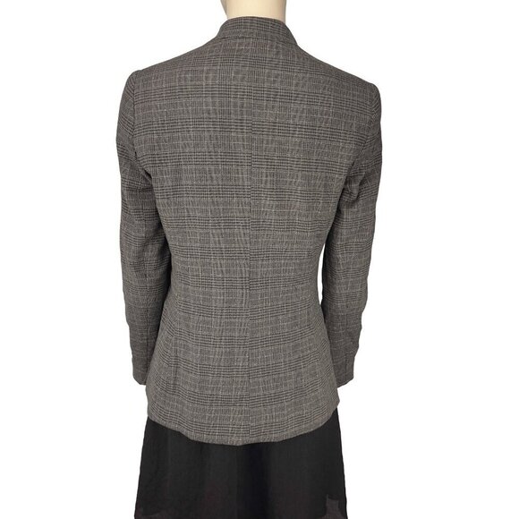 KOTON Slim fit Checked Academia Preppy Office Grey Black Blazer Jacket sz 36 - Picture 9 of 11